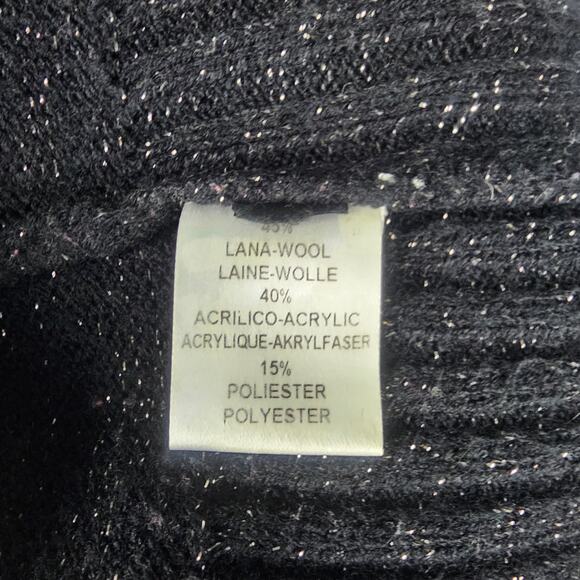 Givenchy Black Glitter Knit Wool Turtleneck Sweater Dress XS/S Open Back - Picture 4 of 4